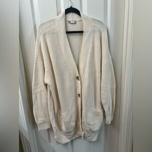 SO Women's Soft Cream Knit Cardigan EUC Size XL